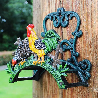 Cast Iron Heavy Duty Wall Mount Hose Hanger, Solid Metal Sturdy Decorative Water Hose Rack/Organizer, Easy to Install and Hold Up to 50/75/100 ft