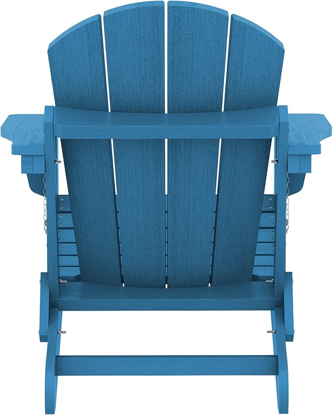SERWALL Folding Adirondack Chair Set of 8 for Patio Garden Outdoors Fire Pit- Sapphire