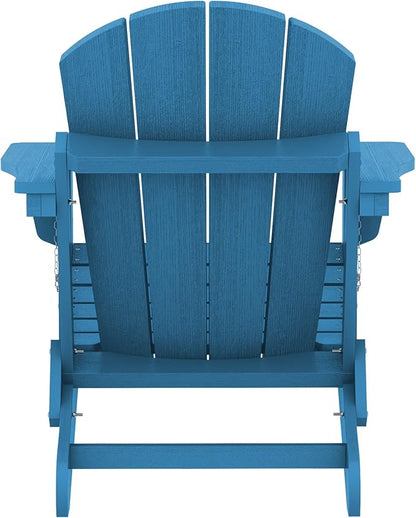 SERWALL Folding Adirondack Chair for Patio Garden Outdoors- Sapphire