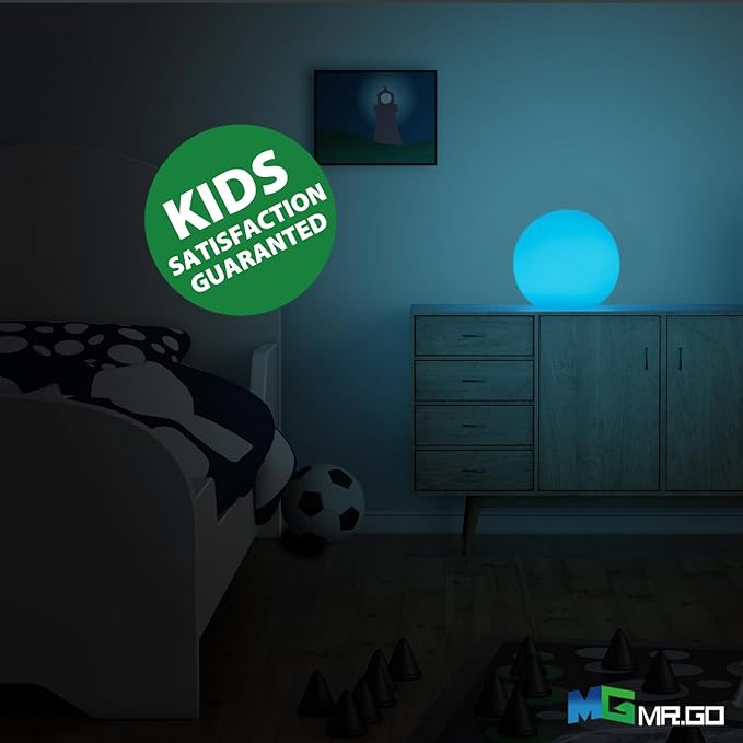 Mr.Go 6-inch LED Ball Light and 8-inch LED Globe Light Bundle, Rechargeable, Remote Control, Dimmable 16 RGB Colors 4 Modes, Waterproof, Great as Night Light Mood Lamp Ambient Lighting Decorations