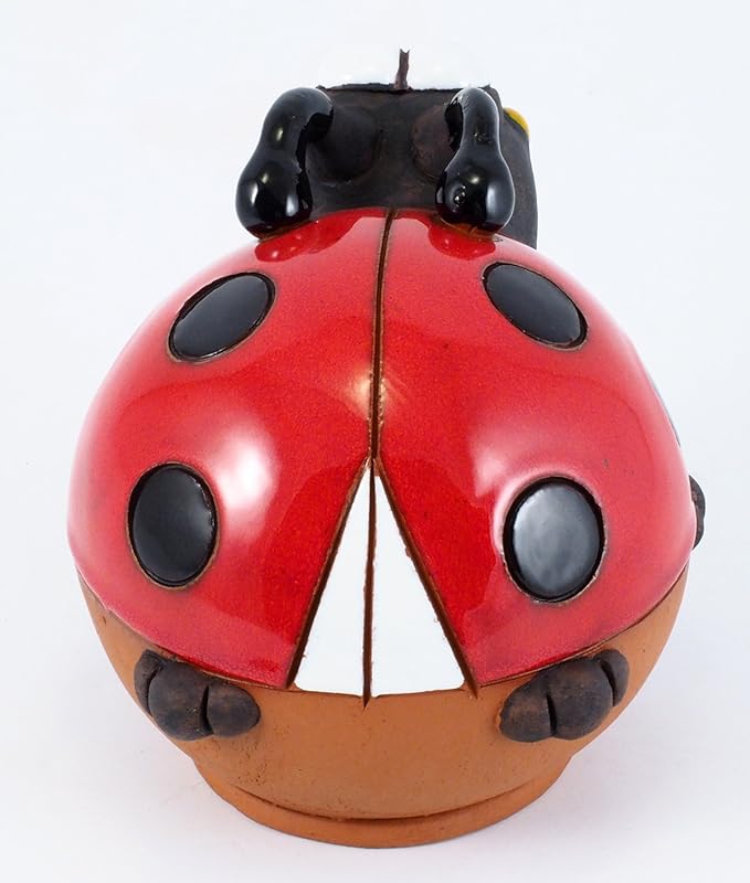 Ceramic Garden Decor - Ladybird Lawn stake - Outdoor statue - Perfect, unique gifts for gardeners woman, men, yard gifts - Handmade, Frostproof