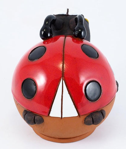 Ceramic Garden Decor - Ladybird Lawn stake - Outdoor statue - Perfect, unique gifts for gardeners woman, men, yard gifts - Handmade, Frostproof