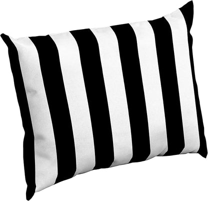 Arden Deep Seat Pillow Back Cushion, 23 x 17, Outdoor/Indoor Replacement Back Cushion, Plush Support, Fade-Resistant, Rain-Proof Patio Furniture Cushion, Black Cabana Stripe