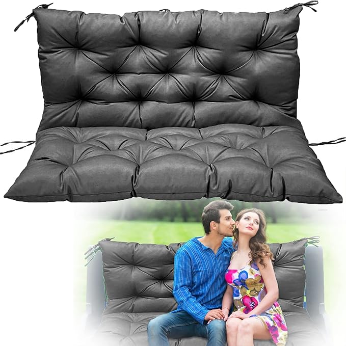 Replacement Cushions for Swing, Swing Cushions 3 Seater Replacement, Waterproof Thicken Washable Pad Cushion for Outdoor Indoor Furniture Swing Patio (Gray01, 40x60 inch)