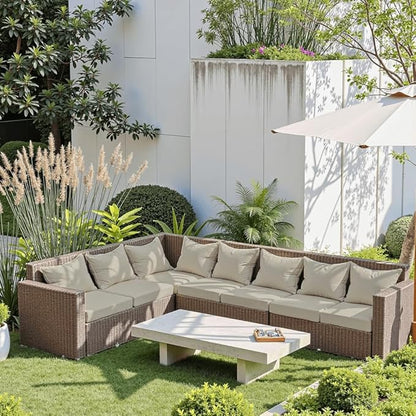 PatioGlow Outdoor Seat Cushion Set 22 x 22 x 4 Inch, Waterproof & Fade Resistant Patio Furniture Cushions with Removable Cover, Thick Deep Seating Pads for Outside Chair Sofa Couch