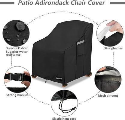 Outdoor Chair Covers 32" W x 35" D x 36" H,600D Heavy Duty Waterproof Patio Chair Cover,Outdoor Furniture Covers for Lawn/Garden Chiar,Black
