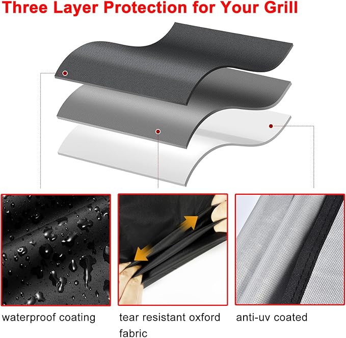 Grill Cover, Small 32-Inch BBQ Grill Cover Heavy Duty Waterproof UV Resistant Tear Resistant for Outdoor Grill, Fit for Nexgrill Brinkmann Weber Char-Broil
