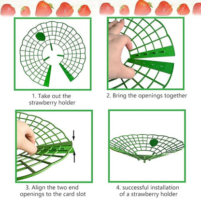 15 PCS Strawberry Supports,Strawberry Plant Support with Strawberry Logo Pattern,Strawberry Planting Rack with 3 Sturdy Support Feet to Prevent Strawberries From Rotting and Ensure Their Cleanliness.