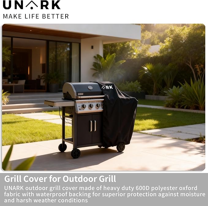 Grill Cover for Outdoor Grill 48 Inch for Weber Grill Covers Heavy Duty Waterproof BBQ Covers for Outside 48 Inch Weber Spirit 2 Grill Cover 48" L x 18" W x 42" H (Black)