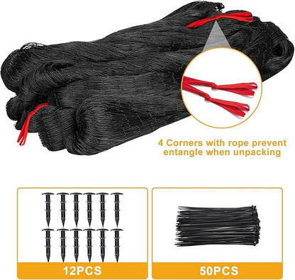 BSTPCOO Bird Netting 25'x100' with 2.4" Square Mesh Chicken Coop Nettings, Poultry Netting Heavy Duty Nylon Nettings, Hawk Net for Chicken Run, Deer Fence Garden Fruit Tree Net
