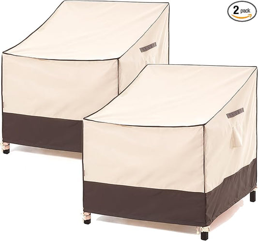 F&J Outdoors Waterproof UV Resistant Patio Dining/Adirondack Chair Cover, 28" W x 30" D x 36" H, 2Pack