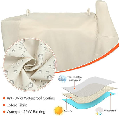 QuliMetal Grill Cover for Pit Boss Austin XL/Rancher XL 1000S, 1000SC, 1000SQ, 1000SC2, 1100 Pro, 1000/1100/1150 Series, Z Grill 1000 Series Wood Pellet Grills, Heavy Duty, 600D, Beige