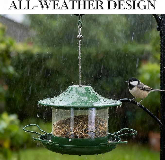 Metal Bird Feeders for Outdoors Hanging, 4.5lb Large Capacity Wild Birds Feeders for Outside, Heavy Duty Durable Wild Birdfeeder for Garden Yard Decor, Gift for Bird Lovers
