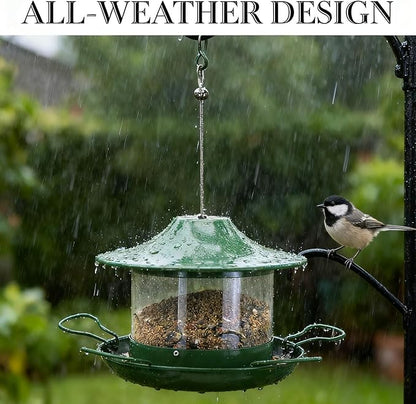 Metal Bird Feeders for Outdoors Hanging, 4.5lb Large Capacity Wild Birds Feeders for Outside, Heavy Duty Durable Wild Birdfeeder for Garden Yard Decor, Gift for Bird Lovers