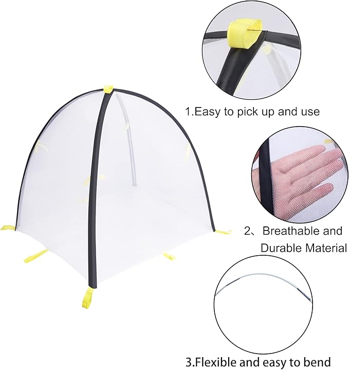 PURPLE STAR 1N 35 x35 x 39 Inch Insect Barrier Plant Tent Cover-Insect Bird Barrier Netting Mesh-Bug Guard Cover with Stakes for Protect Plants Fruits from Insect Bird Eating (1, L)