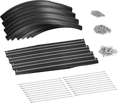 Land Guard 8×2×1ft Galvanized Raised Garden Bed Kit, 108 Gallon Capacity Raised Garden Boxes Outdoor, Oval Metal Raised Garden Beds for Vegetables, Gray(with 10 Connecting rods)