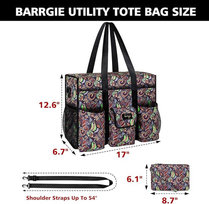 Utility Tote - Water Resistant with 19 Exterior/Interior Pockets - Large Women/Teacher/Work Bag