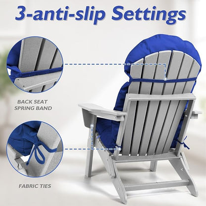 Adirondack Chair Cushions Set of 2, Rocking Chair Cushions High Back, Thickened Patio Chair pad for Indoor and Outdoor, 44''L x 19''W x 4''H