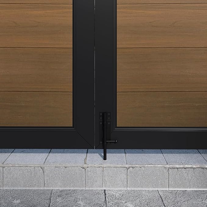 Wood Plastic Privacy Double Double Fence Gate 6ft(H) x 8ft(W), Metal Frame with Knob Kits, Durable Composite Outdoor Gate,Brown