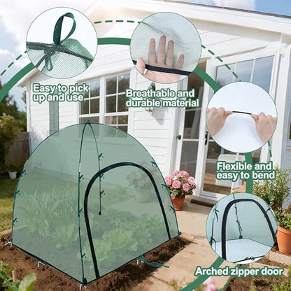 2pack Large Mesh Plant Cover Tent, 36x36x37Inches Pest Guard Cover, Insect Bird Barrier Netting Outdoor Plant Enclosure, Garden Net Cage Plant Protector Pest Protection Guard for Fruit Vegetables