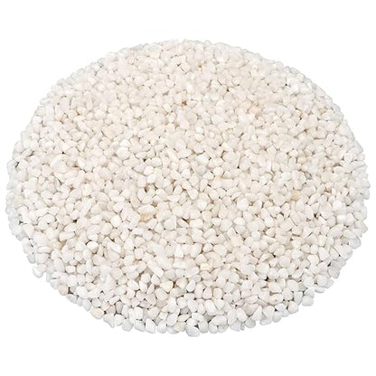 Landscaping Pebbles,River Rocks,Decorative Ornamental Pebbles,Garden Landscaping Stones,Gravel Filler for Home Decoration Flower Bed Fish Tank Plants Vases Succulents (1, White, 5 Pounds)