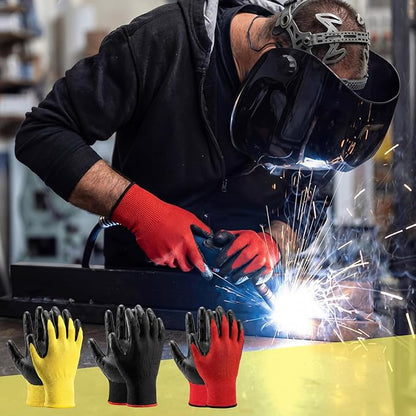 Gardening Gloves for Men Women Breathable Rubber Coated Working Gloves for Gardening, 9.1 Inch