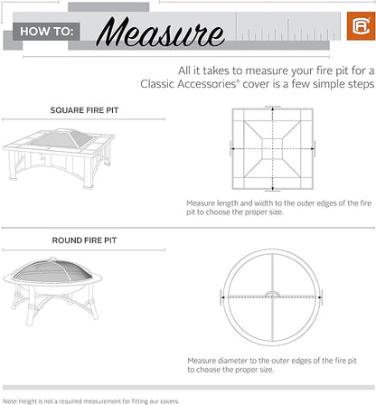 Classic Accessories Veranda Water-Resistant 24 Inch Full Coverage Round Fire Pit Cover