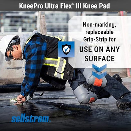 Sellstrom Ultra Flex KneePro Professional Knee Pads for Men & Women with Thick Foam Cushioning & Heavy Duty Hard Outer Shell - Adjustable Straps with Quick-Clips & Ergonomic Metal Hinges - for Construction Work, Gardening, Roofing, Flooring