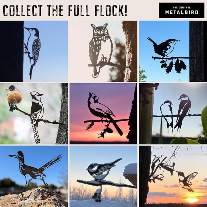 METALBIRD - Cardinal - Outdoor Tree Ornaments in Corten Steel - Metal Art Proudly Made in The USA