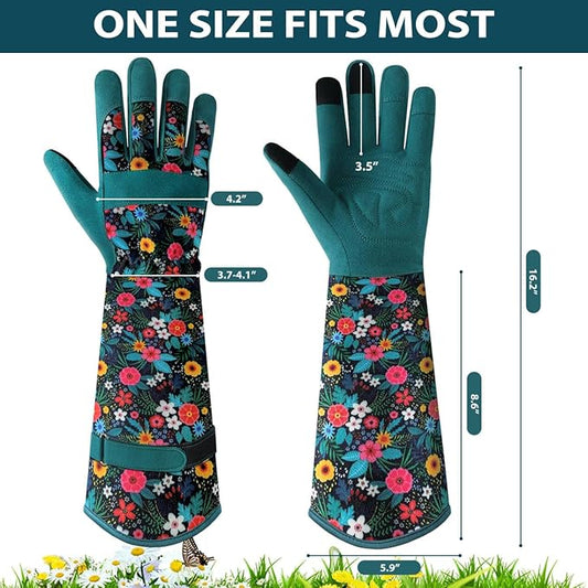 Trifabricy Gardening Gloves for Women - Long Garden Gloves with Grip Breathable, Thorn-Proof Puncture-Resistant Work Gloves