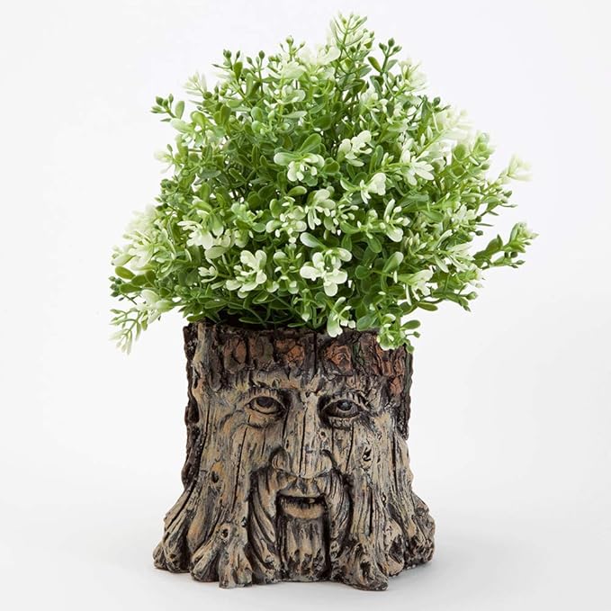 Bits and Pieces - Tree Face Garden Planter - Durable Polyresin Indoor-Outdoor Urn for Plants - Forest Inspired Whimsical Garden Décor
