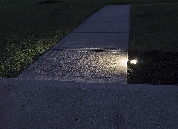 12V Brass In-Ground Well Light (Beacon Top) with 5W 2700K Warm White MR16 LED Bulb & PVC Sleeve for Low Voltage Landscape Lighting of Outdoor Pathway, Garden, Shrubs, Columns or Trees