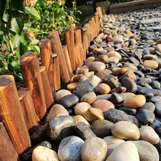 YISZM 40lbs Pebbles for Landscaping Garden Indoor Plants, 1-2 Inch Mixed Color High Polished River Rocks Outdoor Decorative Stones Outdoor Vase Filler Fish Tank Aquariums and Indoor DIY