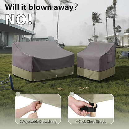 KylinLucky Outdoor Patio Sofa Cover fit 79 x 37 x 35 inch, 78 x 36, 77 x 35 Waterproof Weatherproof Heavy Duty 600D Garden Furniture Cover for Outside Sofa Couch