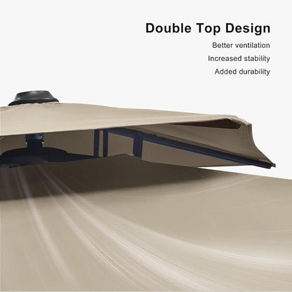 PURPLE LEAF Cantilever Patio Umbrella Outdoor Aluminum Offset Square Umbrella Windproof Heavy Duty Hanging Outside Umbrella for Deck Pool Garden