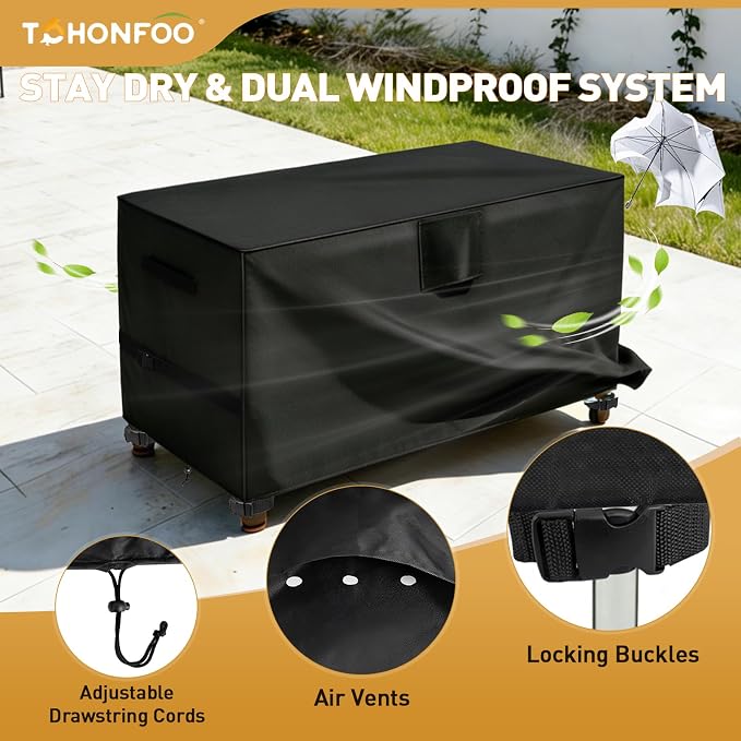 Outdoor Prep Table Cover, 600D Waterproof Patio BBQ Table Cover, Suitable for Outdoor Dining Table, Stainless Steel Metal Grill Table, BBQ Grill Cart, 48" L x 30" W x 35" H