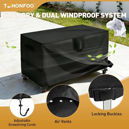 Outdoor Prep Table Cover, 600D Waterproof Patio BBQ Table Cover, Suitable for Outdoor Dining Table, Stainless Steel Metal Grill Table, BBQ Grill Cart, 48" L x 30" W x 35" H