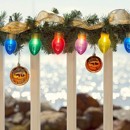 16Ft Jumbo LED Multicolor Christmas String Lights Outdoor with 10 C7 Clear Jumbo Multicolor Bulb, Connectable Hanging Christmas Lights for Indoor Outdoor Porch Patio Eave Xmas Trees Roof Decorations