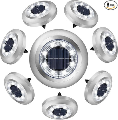 Solar Lights Outdoor,8 Pack Solar Garden Lights for Pathway,Yard,Deck,Lawn,Patio,Walkway,Driveway,Step（Brightwhite）