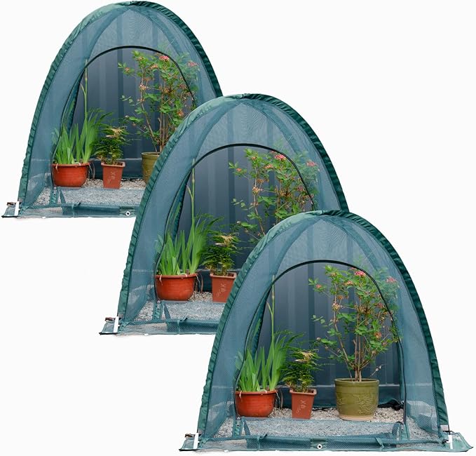 Pop up Gardening Net Cover,36x36x39 inch Pack of 3 Pest Guard Cover for Vegetables Fruits Durable Plant Gardening Net Pop-Up Chicken Pen for Small Animals Outdoor Run and Pet Enclosure