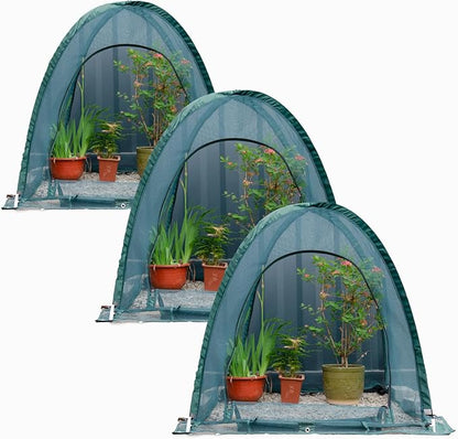 Pop up Gardening Net Cover,36x36x39 inch Pack of 3 Pest Guard Cover for Vegetables Fruits Durable Plant Gardening Net Pop-Up Chicken Pen for Small Animals Outdoor Run and Pet Enclosure