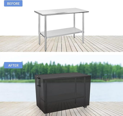 Outdoor Prep Table Cover 30 Inch,Waterproof Fadeproof UV Resistant Patio Stainless Steel Metal BBQ Table Cover All Season Protection for Outdoor Table - 30 x 24 x 35 Inch