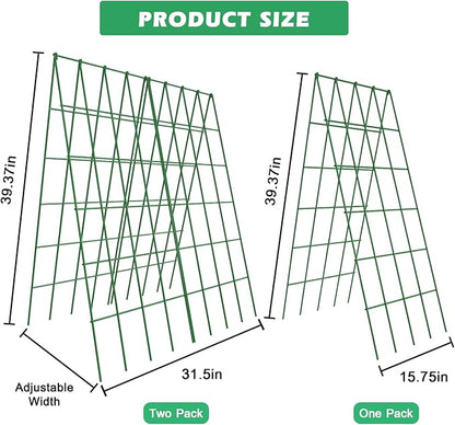DoCred Cucumber Trellis, 2 Pack Foldable A Frame Trellis for Raised Bed Climbing Plants, Vegetables, Includes Plant Support Clips, Twist Ties, Plastic Ties- Made from PVC-Coated Steel