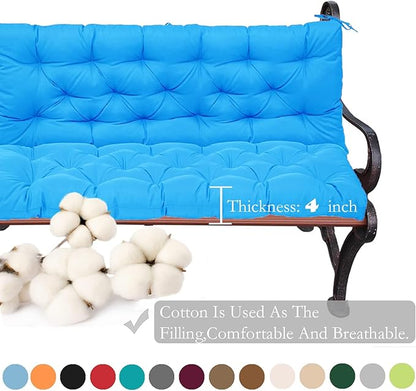 Replacement Cushions for Swing, Swing Cushions 3 Seater Replacement, Waterproof Thicken Washable Pad Cushion for Outdoor Indoor Furniture Swing Patio (Sky Blue, 40x60 inch)