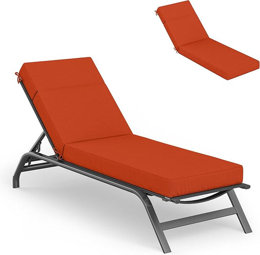 Chaise Lounge Cushions Outdoor, 72" L X 21" W X 4" D Lounge Chair Cushions for Outdoor Furniture, High-Density Foam Outdoor Chaise Cushion-Waterproof Fade-Resistant ThickPatio lounge chair cushion