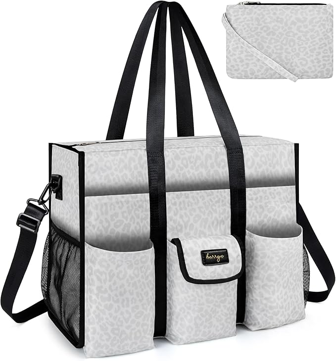 Utility Tote - Water Resistant with 19 Exterior/Interior Pockets - Large Women/Teacher/Work Bag