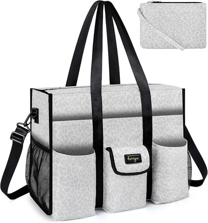 Utility Tote - Water Resistant with 19 Exterior/Interior Pockets - Large Women/Teacher/Work Bag