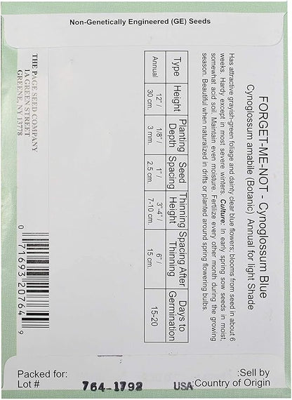 Set of Flower Seed Packets! Flower Seeds in Bulk - Great for Creating the Garden of Your Dreams! (100, Forget-Me-Not Blue)