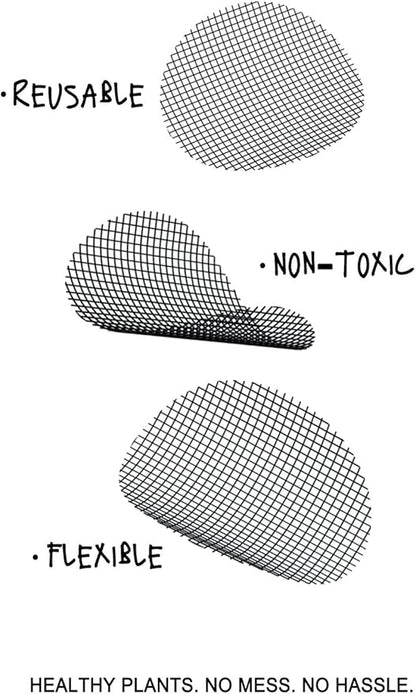 LE TAUCI Plant Pot Hole Mesh Pads, 2-Inch Round Flower Pot Drainage Covers, Prevent Soil Loss, Durable Reusable, Bonsai Bottom Grid Mat, Gardening Essentials, 50-Pack