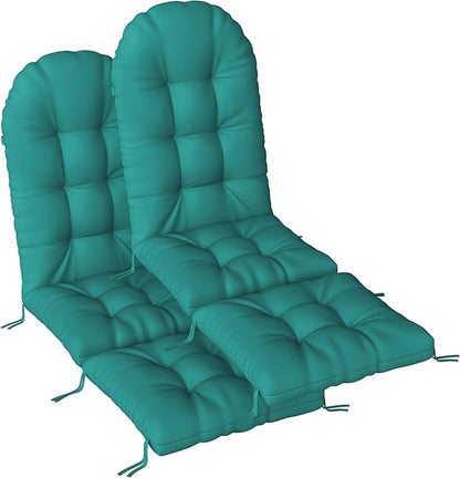 Adirondack Chair Cushion with Ottoman, Folding Adjustable Adirondack Seat Cushions, Waterproof Adirondack Patio Chair Pads for Garden, Deck, or Poolside, Small-Lake Blue-2